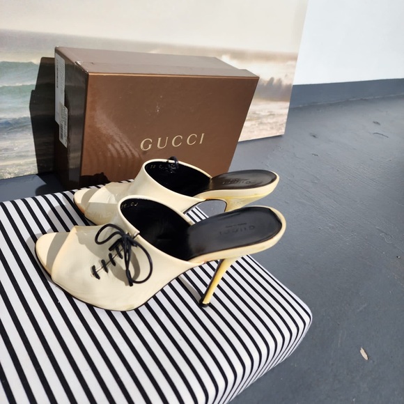 Gucci Dress Sand Pelle Leather Off White Sandals - Picture 5 of 7